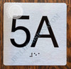 Apartment Number 5A with Braille and Raised Number