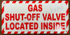 Gas Shut-Off Valve Located Inside Sign