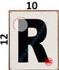 Large Letter R -Metal  - Parking LOT