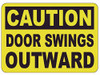 FD Sign Caution Door Wings Outward Label Decal Sticker