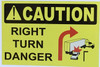 FD Caution Right Turn Danger Sticker - Truck Safety Sticker