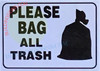 HPD Sign Please Bag All Trash Sticker Decal