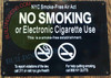 NYC Smoke Free ACT Sign for Establishment