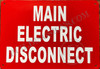 FD Sign Main Electric Disconnect