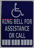ADA Ring Bell for Assistance OR Call with Symbol  Signage