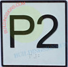 Elevator Floor Number P2 Sign- Elevator JAMB Plate Floor P2 SIGNAGE