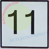 ELEVATOR FLOOR NUMBER 11 SIGN- ELEVATOR JAMB PLATE FLOOR 11 SIGN