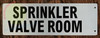 Sprinkler Valve Room Sign -Two-Sided/Double Sided Projecting, Corridor and Hallway