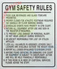 HPD SIGN Gym Safety Rules