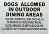 HPD SIGN DOGS ALLOWED IN OUTDOOR DINING AREA