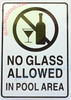 FD NO GLASS ALLOWED IN POOL AREA SIGN