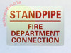 STANDPIPE FIRE DEPARTMENT CONNECTION SIGNAGE