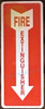 FIRE EXTINGUISHER WITH ARROW DOWN FIRE AND SAFETY signage