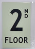 Floor number 2  Signage HEAVY DUTY / GLOW IN THE DARK