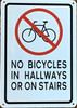 HPD NO BICYCLES SIGN