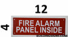 Sign FIRE Alarm Panel Inside