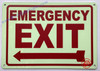 HPD Sign Photoluminescent EMERGENCY EXIT WITH LEFT ARROW