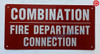 HPD Sign COMBINATION FIRE DEPARTMENT CONNECTION