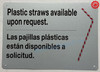 FD Sign Plastic Straws Available Upon Request - NYC resturant