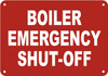 BOILER EMERGENCY SHUT-OFF Signage