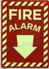 FD Sign FIRE ALARM ARROW DOWN