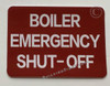 Boiler Emergency Shut-Off Sticker