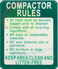 FD Sign COMPACTOR RULES