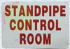 STANDPIPE CONTROL ROOM SIGN