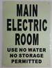 MAIN ELECTRIC ROOM SIGN GLOW IN THE DARK
