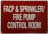 Facp And Sprinkler Fire Pump Control Room Signage