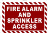 FIRE ALARM AND SPRINKLER ACCESS  Signage