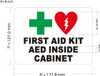 Sign FIRST AID AED INSIDE CABINET Decal/STICKER