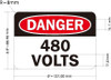 Signage  DANGER 480 VOLTS STICKER/DECAL