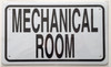 Mechanical Room  Signage White