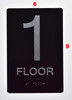 Black Floor number  -Tactile Graphics Grade 2 Braille Text with raised letters  Signage