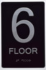 Black Floor number  -Tactile Graphics Grade 2 Braille Text with raised letters