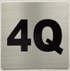 Apartment number 4Q signage