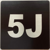 Apartment number 5J sign