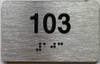 apartment number 103 sign