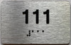 apartment number 111 sign