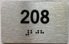 apt number sign silver 208