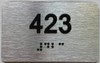 apartment number 423 sign