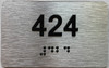 apt number sign silver 424