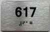 apt number sign silver 617