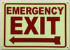 EMERGENCY EXIT LEFT ARROW Sign
