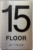 ada Floor number sign silver