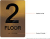 Sign Stair and floor  Raised letters , Raised Image & Grade 2 Braille - Includes Red Adhesive pad for Easy Installation (FLOOR 2)