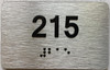 Sign Apartment number  - Unit number  / Suite number  comes with Raised letters & Grade 2 Braille - Includes Red Adhesive pad for Easy Installation - The park Ave Line (Apt 215)