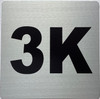 Signage Apartment number 3K  - UNIT NUMBER 3K  (SILVER, DOUBLE SIDED TAPE) -Broadway Line