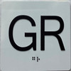 Sign Elevator floor GR /jamb plate floor Ground  letters/Image & Grade 2 Braille - Includes Red Adhesive pad for Easy Installation (white, Tacticle ) - The Sensation line
